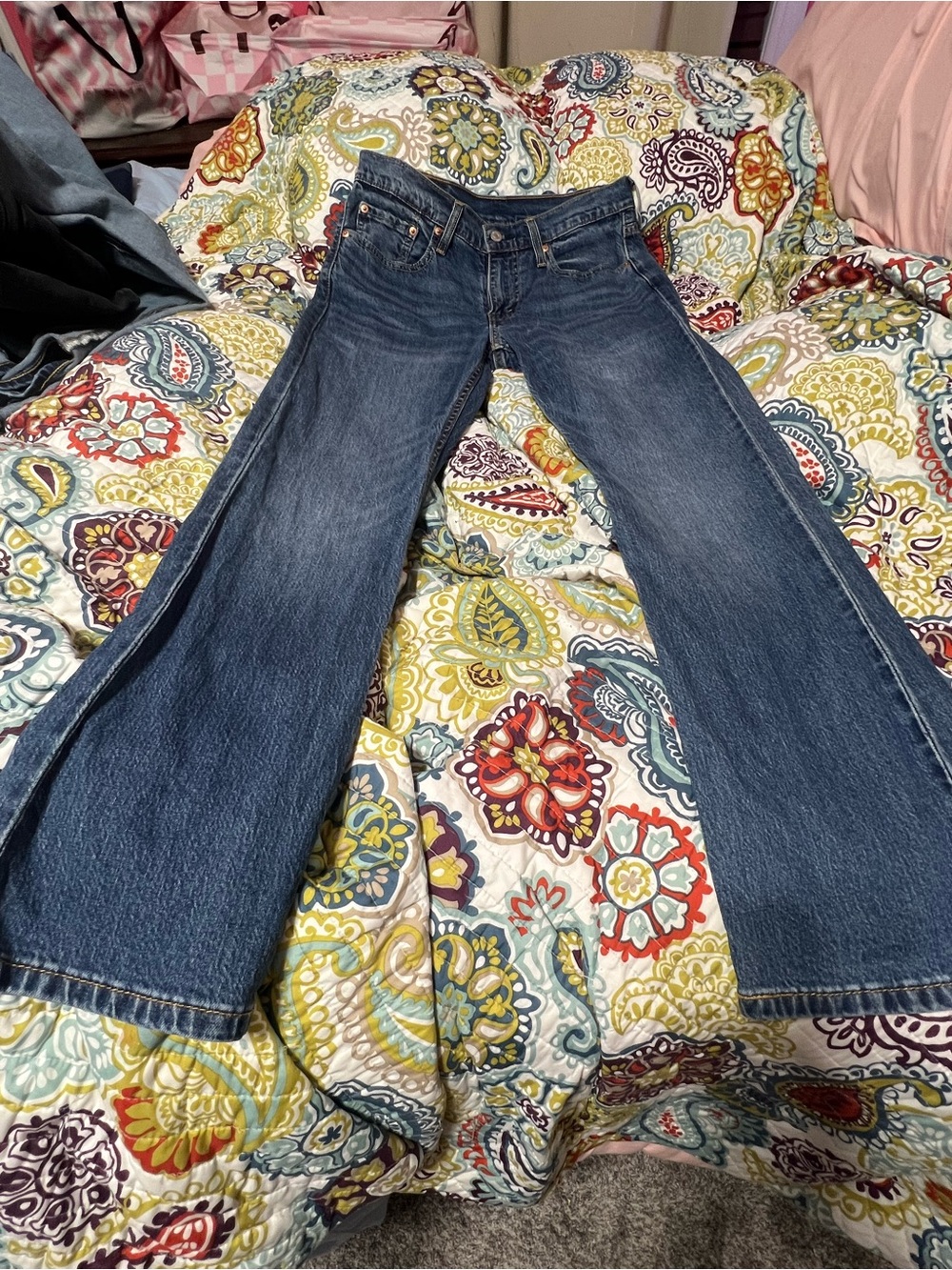Men's Dark Blue Bootcut Jeans - Classic Stretch Denim